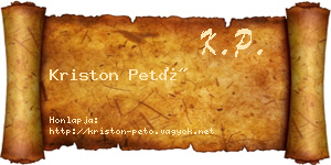 Kriston Pető névjegykártya